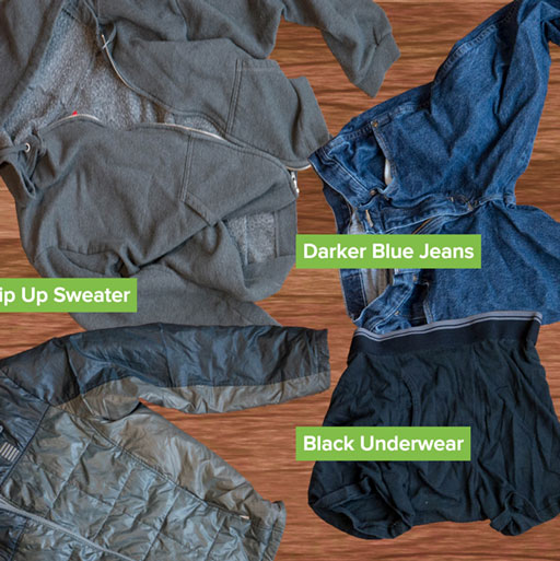 image of website showing clothing on floor